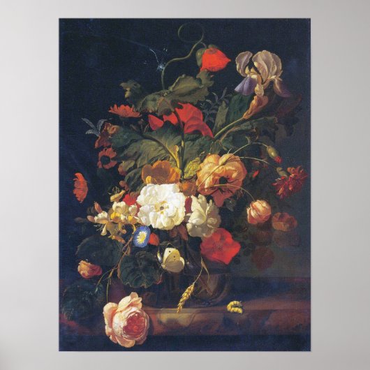 Poster Ruysch - Fleurs Dans Un Vase De Verre (Devant)