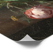 Poster Ruysch - Nature morte avec des fleurs sur une tabl (Coin)