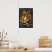 Poster Ruysch - Nature morte de fleurs (Cuisine)