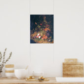 Poster Ruysch - Vie Morte Avec Fruit, Un Nid, Lizard (Cuisine)