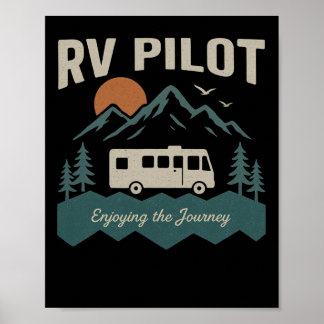Poster Rv Pilot Camping Retro Motorhome Travel Vacation C
