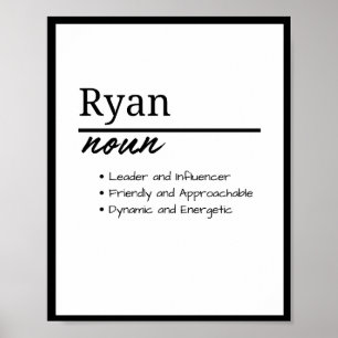 Poster Ryan, Définition de prénom personnalisé garçon