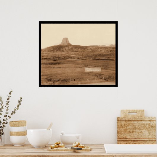 Poster Ryan's Ranch & Distant View Devil's Tower WY 1890 (Cuisine)