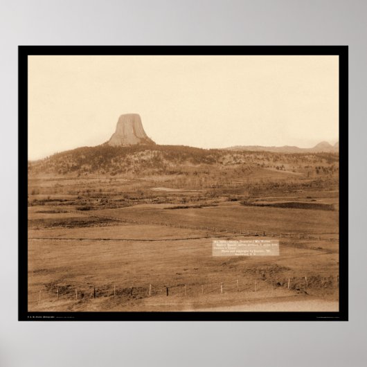 Poster Ryan's Ranch & Distant View Devil's Tower WY 1890 (Devant)