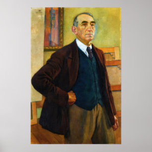 Poster Rysselberghe - Autoportrait en gilet vert