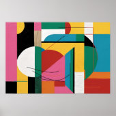 Poster Rythme architectural - Géométrie couleur et courbe (Devant)