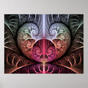 Poster Rythme cardiaque, art fractal de fantaisie surréal