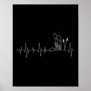 Poster Rythme cardiaque de ski - Skieur Freestyle Hiver S