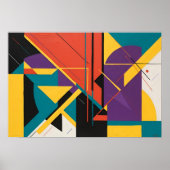 Poster Rythme fracturé" - Art Abstrait géométrique (Devant)
