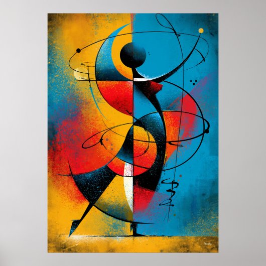 Poster Rythme Orbital – Géométrique Abstrait Moderne (Devant)