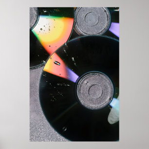 Poster Rythme Prismatique : CD Rétro Y2K et Art Lumineux