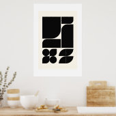 Poster Rythme Structuré : Art Mur Géométrique Du Milieu D (Cuisine)