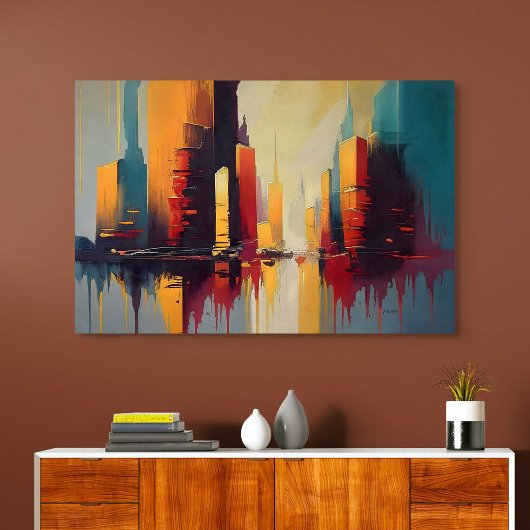Poster Rythme Vertical Urbain – Ville Abstraite