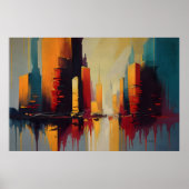Poster Rythme Vertical Urbain – Ville Abstraite (Devant)