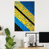 Poster Rythme Vibrant Abstrait (Bureau à domicile)