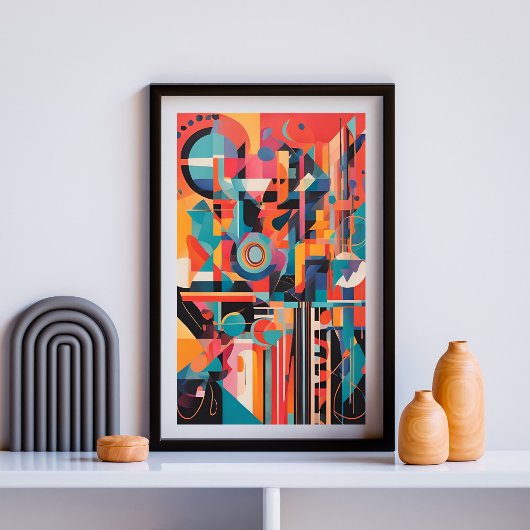 Poster Rythmes de Géométrie Néon
