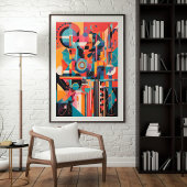 Poster Rythmes de Géométrie Néon