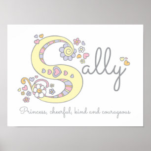 Poster S for Sally monogram letter art name meaning