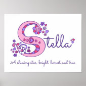 Poster S monogramme art Stella filles nom signifiant affi (Devant)