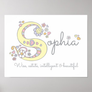 Poster S pour Sophia monogramme lettre nom d'art signifia