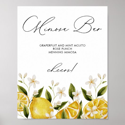 Poster Sa Fête des mariées principale Squeeze Mimosa Bar (Devant)