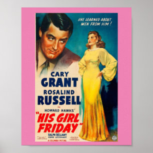Poster Sa Fille Vendredi-Cary Grant Rosalind Russe