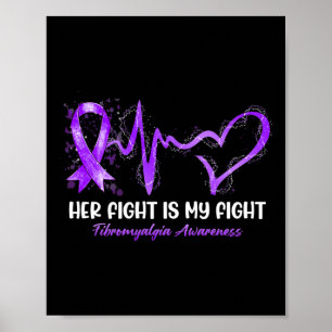 Poster Sa Lutte Est Mon Combat Heartbeat Fibromyalgia Awa