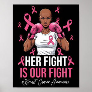 Poster Sa Lutte Est Notre Lutte Cancer Du Sein Rose Boxe