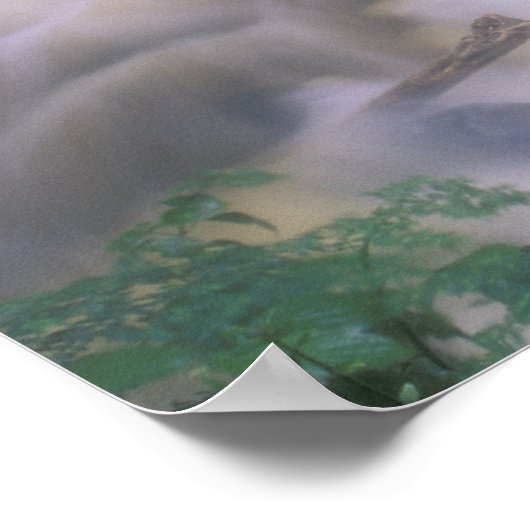 Poster SA, Pérou, S.H. Machu Picchu, Cascade et Cloud (Coin)