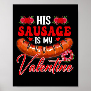 Poster Sa saucisse est ma Saint-Valentin Drôle Adulte Cou