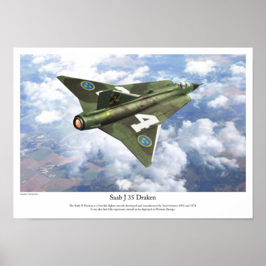 Poster Saab 35 Draken (Devant)