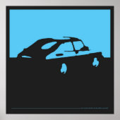 Poster Saab 900 SPG/Aero - Bleu sur l'affiche noire au ch (Devant)