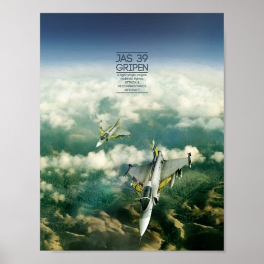Poster Saab JAS 39 Gripen (Devant)
