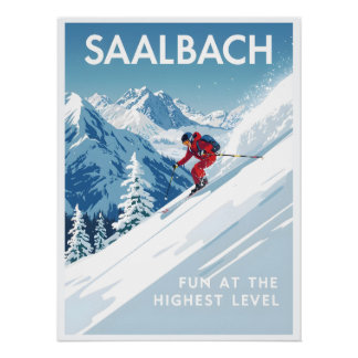 Poster Saalbach - Glemmtal - Autriche