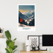 Poster Saalbach Ski Print - Autriche 1 (Bureau à domicile)