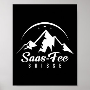 Poster Saas-fee Suisse Ski ski Snowboardin