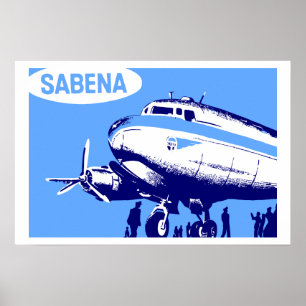 Poster Sabena Airlines retro vector art