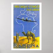 Poster Sabena ~ Belgique Congo (Devant)