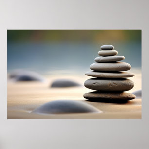 Poster Sable De Pebble Rocheux Tranquille