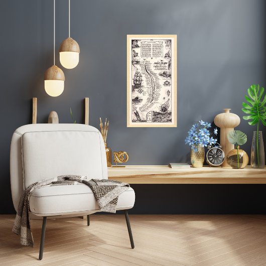 Poster Sable Island Atlantic Graveyard Carte des trésors