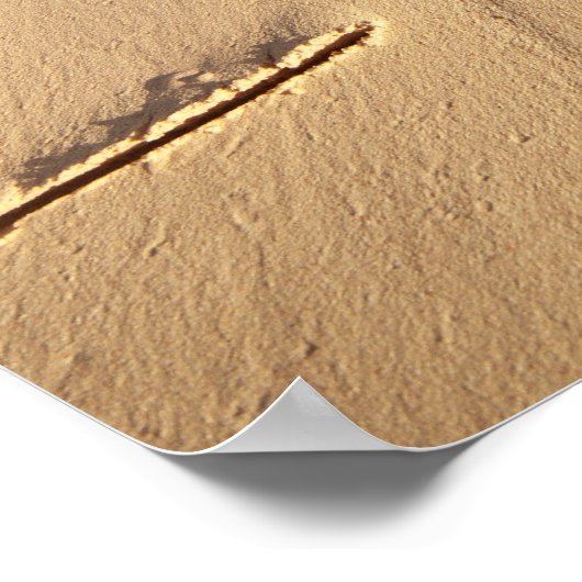 Poster Sable "Love" écrit sur la plage avec l'arrivée (Coin)
