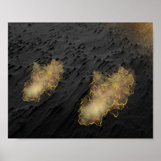 Poster Sable noir et or Tropical Printable Art (Devant)