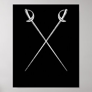 Poster Sabre clôturer épées martial arts fencer duel