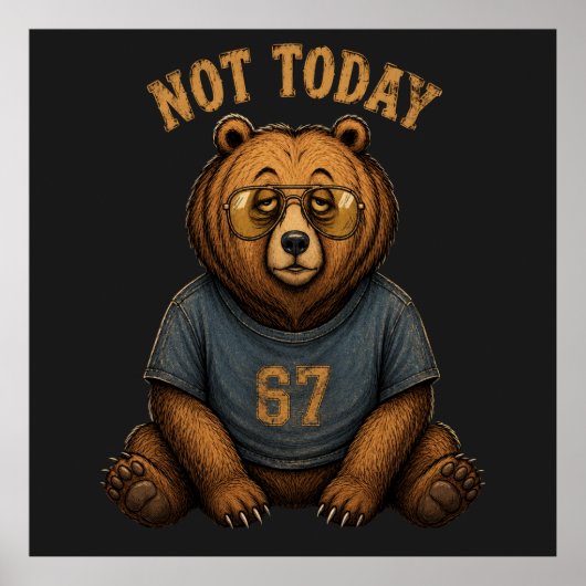 Poster Sac à main graphique rétro 67 Funny 'Not Today' La (Devant)