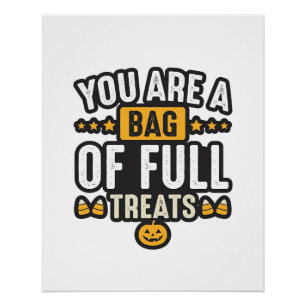 Poster Sac de friandises d'Halloween Dessin vectoriel vin