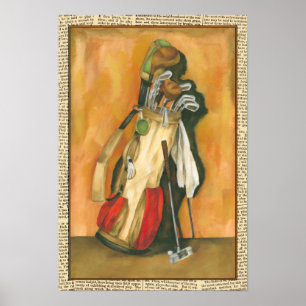 Poster Sac de golf avec le gant par Jennifer Goldberger