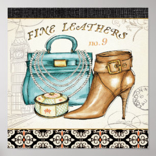 Poster Sac en cuir et chaussure fins