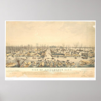 Poster Sacramento pendant les inondations de 1850 (1586A)