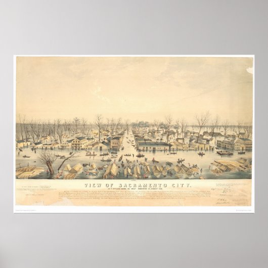 Poster Sacramento pendant les inondations de 1850 (1586A) (Devant)