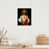 Poster Sacré Coeur de Jésus traditionnel (Cuisine)